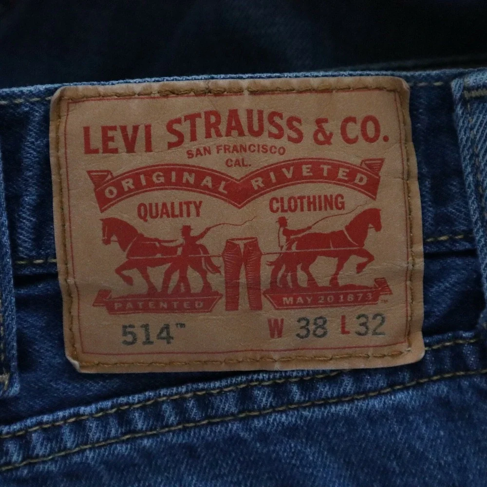 Levi's‎ 514 Jeans Mens 38x32 Straight Fit 5-Pocket Cotton Denim Blue